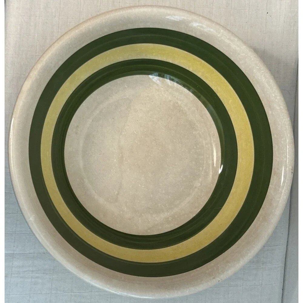 Vintage Hand Painted Green Bay Packer Colors Ceramic Serving Bowl 10” Japan Gift